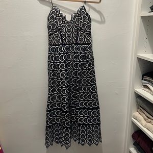 Self-portrait navy, black and white cocktail dress, UK size 8/US 4